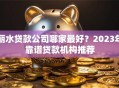 丽水贷款公司哪家最好？2023年靠谱贷款机构推荐