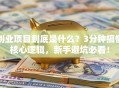 创业项目到底是什么？3分钟搞懂核心逻辑，新手避坑必看！