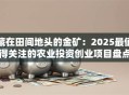 藏在田间地头的金矿：2025最值得关注的农业投资创业项目盘点