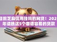 目前芝麻信用挂钩的网贷！2025年请瞧这5个靠谱容易的贷款
