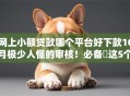 网上小额贷款哪个平台好下款10月极少人懂的审核！必备​这5个网贷口子借钱好下款的软件