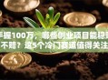 手握100万，哪些创业项目能稳赚不赔？这5个冷门赛道值得关注