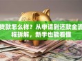 贷款怎么样？从申请到还款全流程拆解，新手也能看懂