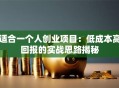 适合一个人创业项目：低成本高回报的实战思路揭秘