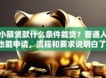 小额贷款什么条件能贷？普通人也能申请，流程和要求说明白了！