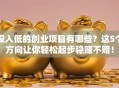 投入低的创业项目有哪些？这5个方向让你轻松起步稳赚不赔！