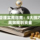 贷款管理实用指南：5大技巧助你高效规划资金