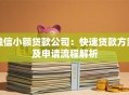 融信小额贷款公司：快速贷款方案及申请流程解析