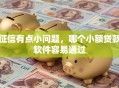 征信有点小问题，哪个小额贷款软件容易通过