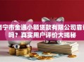 南宁市金通小额贷款有限公司靠谱吗？真实用户评价大揭秘