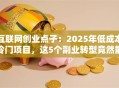互联网创业点子：2025年低成本冷门项目，这5个副业转型竟然能月入5万？