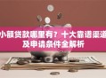 小额贷款哪里有？十大靠谱渠道及申请条件全解析