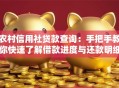 农村信用社贷款查询：手把手教你快速了解借款进度与还款明细