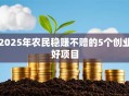 2025年农民稳赚不赔的5个创业好项目