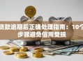 贷款逾期后正确处理指南：10个步骤避免信用受损