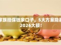家族担保独家口子，5大方案隐藏2026大额！