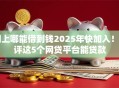 网上哪能借到钱2025年快加入！品评这5个网贷平台能贷款