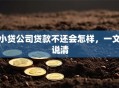 小贷公司贷款不还会怎样，一文说清