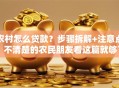 农村怎么贷款？步骤拆解+注意点，不清楚的农民朋友看这篇就够了