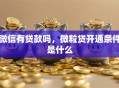 微信有贷款吗，微粒贷开通条件是什么