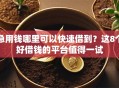急用钱哪里可以快速借到？这8个好借钱的平台值得一试
