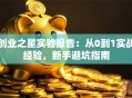 创业之星实验报告：从0到1实战经验，新手避坑指南