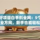 创业好项目白手创业网：5个低门槛创业方向，新手也能轻松入局