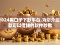 2024黑口子下款平台,为您介绍5款可以借钱的软件秒批