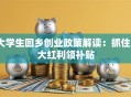 大学生回乡创业政策解读：抓住5大红利领补贴