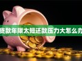 贷款年限太短还款压力大怎么办