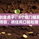 网络创业点子：5个低门槛高回报项目，抓住风口轻松赚！