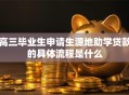高三毕业生申请生源地助学贷款的具体流程是什么