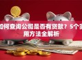 如何查询公司是否有贷款？5个实用方法全解析
