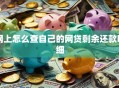 网上怎么查自己的网贷剩余还款明细