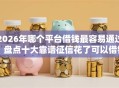 2026年哪个平台借钱最容易通过？盘点十大靠谱征信花了可以借钱的网贷口子