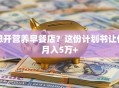 想开营养早餐店？这份计划书让你月入5万+