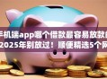手机端app哪个借款最容易放款的2025年别放过！顺便精选5个网贷平台借钱最容易放款的