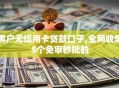 黑户无信用卡贷款口子,全网收集5个免审秒批的