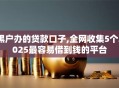 黑户办的贷款口子,全网收集5个2025最容易借到钱的平台
