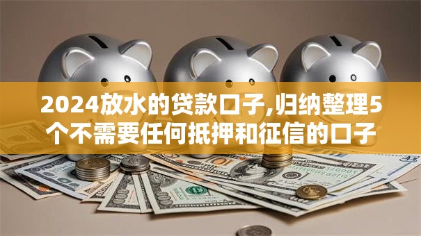 2024放水的贷款口子,归纳整理5个不需要任何抵押和征信的口子