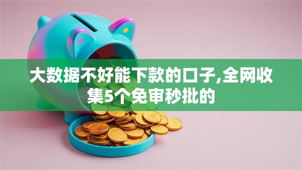 大数据不好能下款的口子,全网收集5个免审秒批的