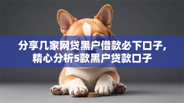 分享几家网贷黑户借款必下口子,精心分析5款黑户贷款口子