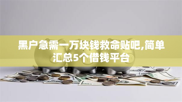 黑户急需一万块钱救命贴吧,简单汇总5个借钱平台