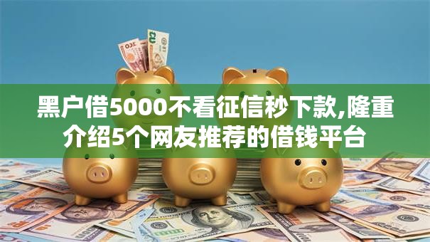 黑户借5000不看征信秒下款,隆重介绍5个网友推荐的借钱平台