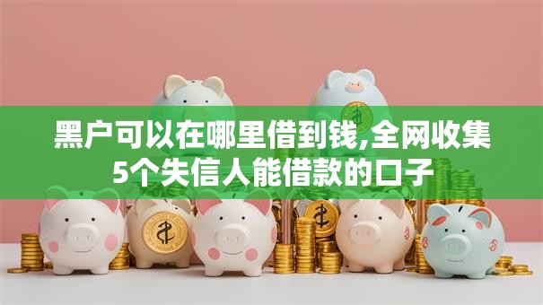 黑户可以在哪里借到钱,全网收集5个失信人能借款的口子