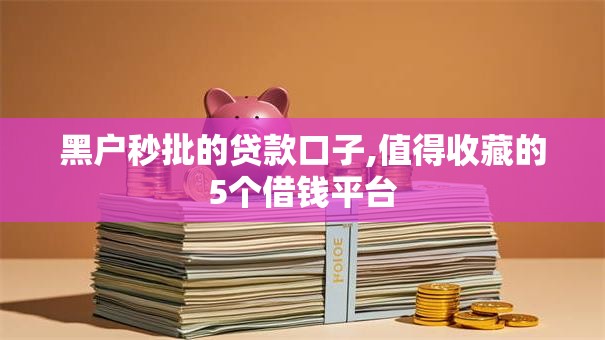 黑户秒批的贷款口子,值得收藏的5个借钱平台