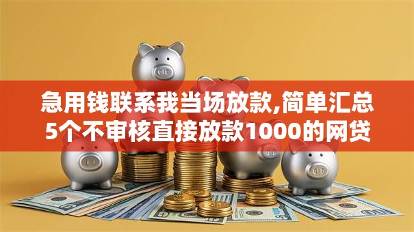 急用钱联系我当场放款,简单汇总5个不审核直接放款1000的网贷口子推荐