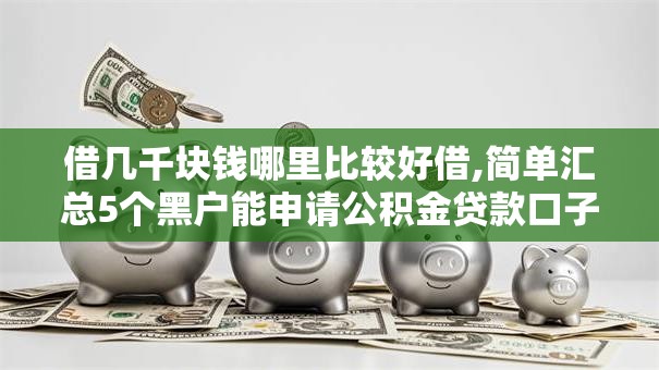 借几千块钱哪里比较好借,简单汇总5个黑户能申请公积金贷款口子