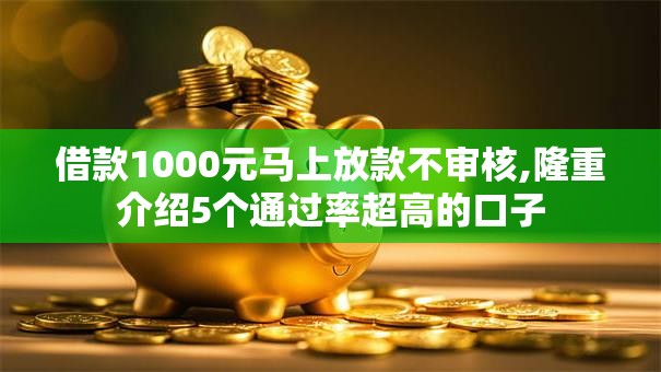 借款1000元马上放款不审核,隆重介绍5个通过率超高的口子
