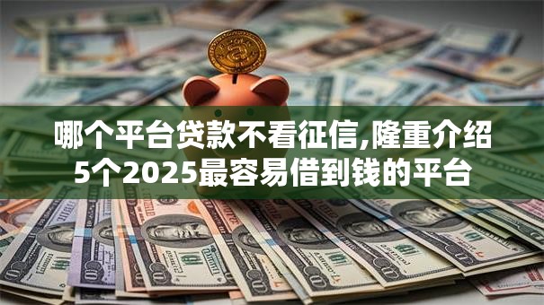 哪个平台贷款不看征信,隆重介绍5个2025最容易借到钱的平台